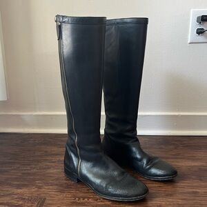 J. Crew black leather riding boots size 8 tall boots